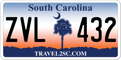 SC license plate ZVL432