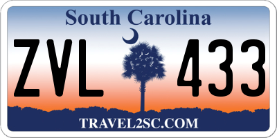 SC license plate ZVL433
