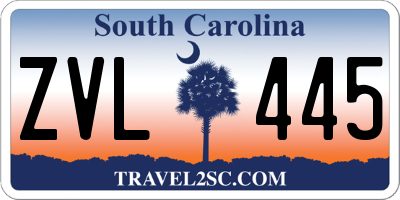 SC license plate ZVL445