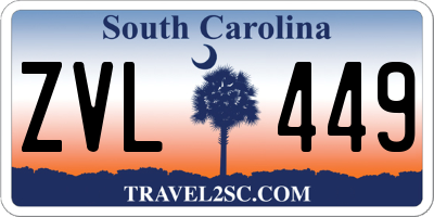 SC license plate ZVL449