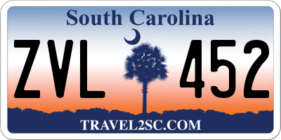 SC license plate ZVL452