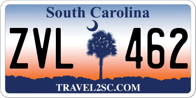 SC license plate ZVL462