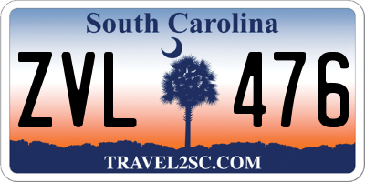 SC license plate ZVL476