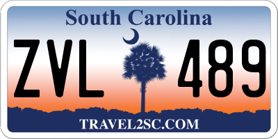 SC license plate ZVL489