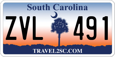 SC license plate ZVL491