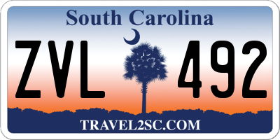 SC license plate ZVL492