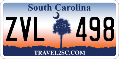 SC license plate ZVL498