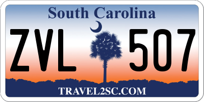 SC license plate ZVL507