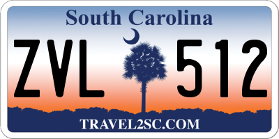 SC license plate ZVL512