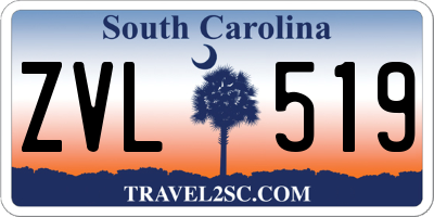 SC license plate ZVL519