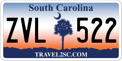 SC license plate ZVL522