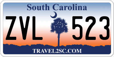 SC license plate ZVL523