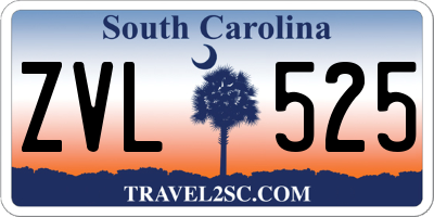 SC license plate ZVL525