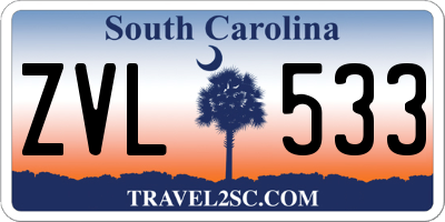 SC license plate ZVL533