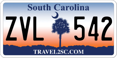SC license plate ZVL542