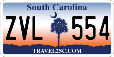 SC license plate ZVL554