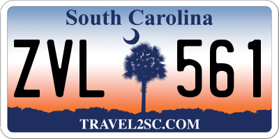 SC license plate ZVL561