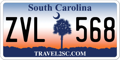 SC license plate ZVL568