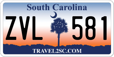 SC license plate ZVL581