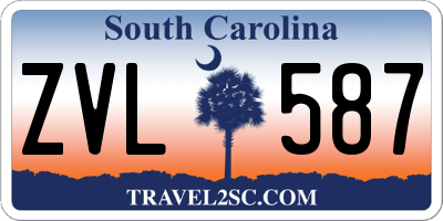 SC license plate ZVL587