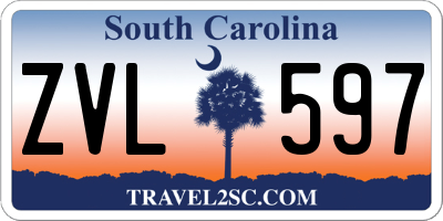 SC license plate ZVL597