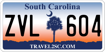 SC license plate ZVL604