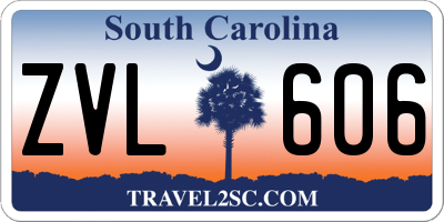 SC license plate ZVL606