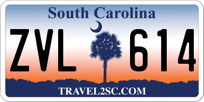 SC license plate ZVL614