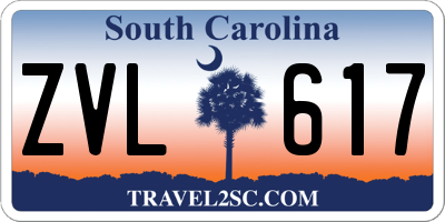 SC license plate ZVL617