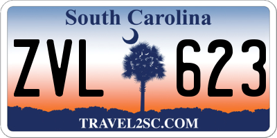 SC license plate ZVL623