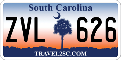 SC license plate ZVL626