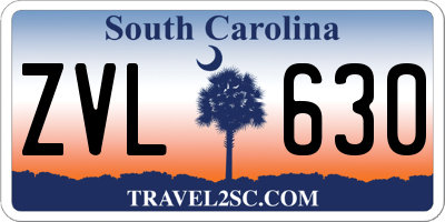 SC license plate ZVL630
