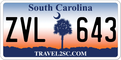 SC license plate ZVL643
