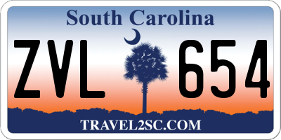 SC license plate ZVL654