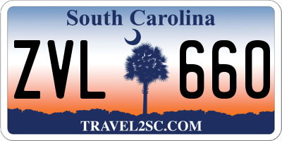 SC license plate ZVL660