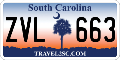 SC license plate ZVL663