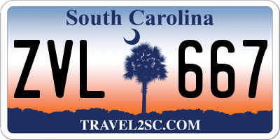 SC license plate ZVL667