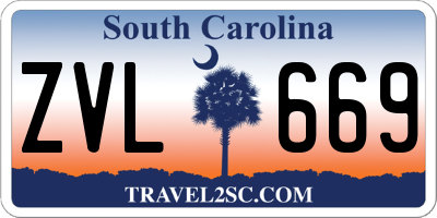 SC license plate ZVL669