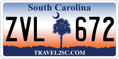 SC license plate ZVL672
