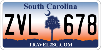 SC license plate ZVL678