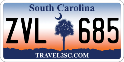SC license plate ZVL685
