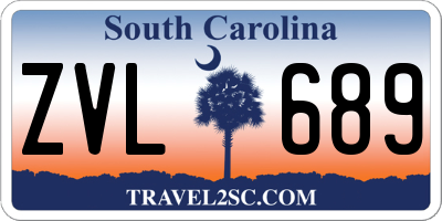 SC license plate ZVL689