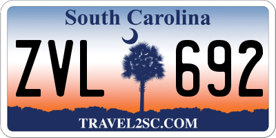 SC license plate ZVL692