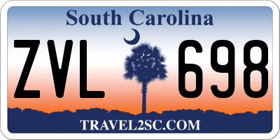 SC license plate ZVL698