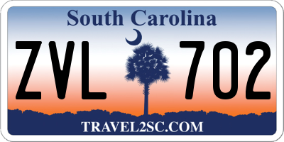 SC license plate ZVL702
