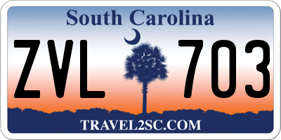 SC license plate ZVL703