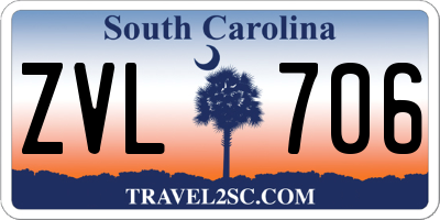SC license plate ZVL706
