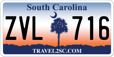 SC license plate ZVL716