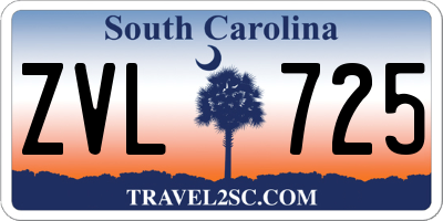 SC license plate ZVL725