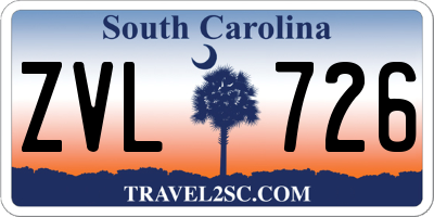 SC license plate ZVL726